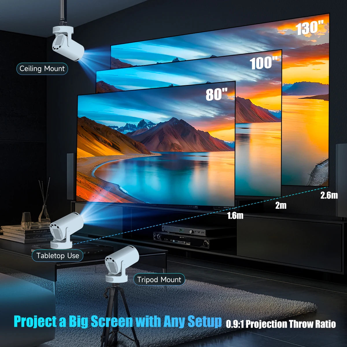 HyPro Mini Home Cinema Projector